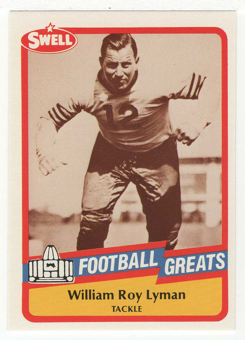 William Roy 'Link' Lyman (NFL Football Card) 1989 Swell Greats # 20 Mint