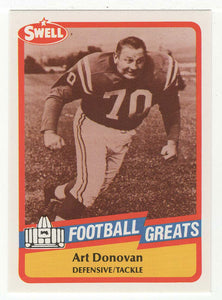 Art Donovan (NFL Football Card) 1989 Swell Greats # 62 Mint