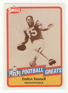 Emlen Tunnell (NFL Football Card) 1989 Swell Greats # 64 Mint
