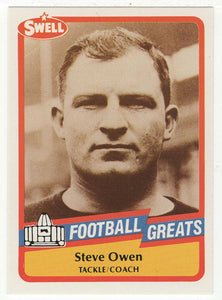 Steve Owen - Coach (NFL Football Card) 1989 Swell Greats # 74 Mint