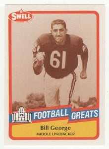 Bill George (NFL Football Card) 1989 Swell Greats # 87 Mint