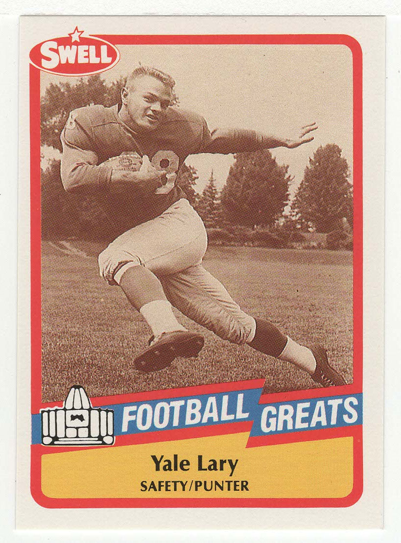 Yale Lary (NFL Football Card) 1989 Swell Greats # 106 Mint