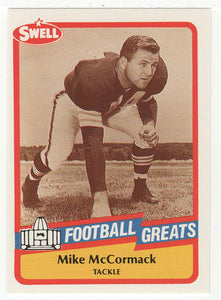 Mike McCormack (NFL Football Card) 1989 Swell Greats # 125 Mint