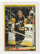 Rob Brown - Pittsburgh Penguins - Hat Trick (NHL Hockey Card) 1990-91 Bowman # 3 Mint
