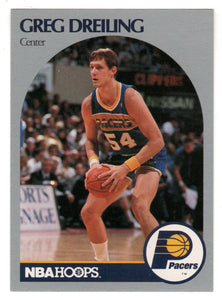 Greg Dreiling RC - Indiana Pacers (NBA Basketball Card) 1990-91 Hoops # 132 Mint