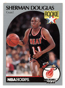 Sherman Douglas RC - Miami Heat (NBA Basketball Card) 1990-91 Hoops # 164 Mint