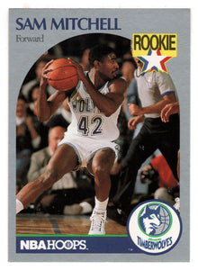 Sam Mitchell RC - Minnesota Timberwolves (NBA Basketball Card) 1990-91 Hoops # 188  Mint