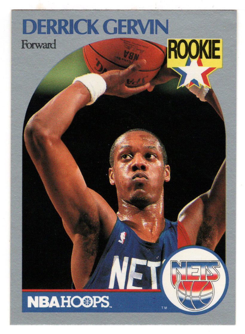 Derrick Gervin RC - New Jersey Nets (NBA Basketball Card) 1990-91 Hoops # 196 Mint