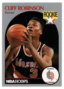 Clifford Robinson RC - Portland Trail Blazers (NBA Basketball Card) 1990-91 Hoops # 250 Mint