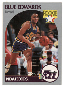 Blue Edwards RC - Utah Jazz (NBA Basketball Card) 1990-91 Hoops # 288 Mint