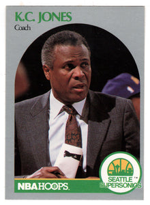 K.C. Jones - Seattle Supersonics - Coach (NBA Basketball Card) 1990-91 Hoops # 329 Mint