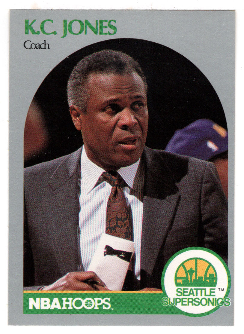 K.C. Jones - Seattle Supersonics - Coach (NBA Basketball Card) 1990-91 Hoops # 329 Mint