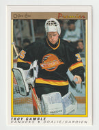 Troy Gamble RC - Vancouver Canucks (NHL Hockey Card) 1990-91 O-Pee-Chee Premier # 34 Mint