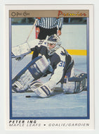 Peter Ing RC - Toronto Maple Leafs (NHL Hockey Card) 1990-91 O-Pee-Chee Premier # 49 Mint