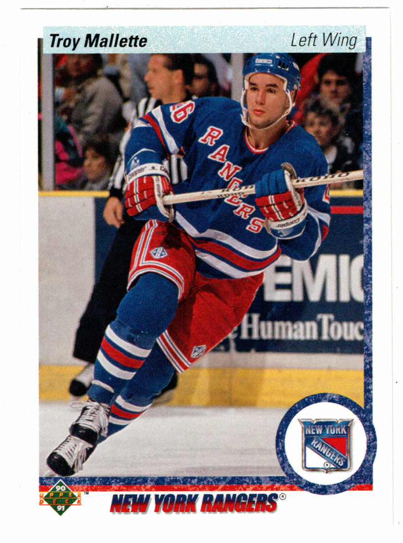 Troy Mallette RC - New York Rangers (NHL Hockey Card) 1990-91 Upper Deck # 11 Mint