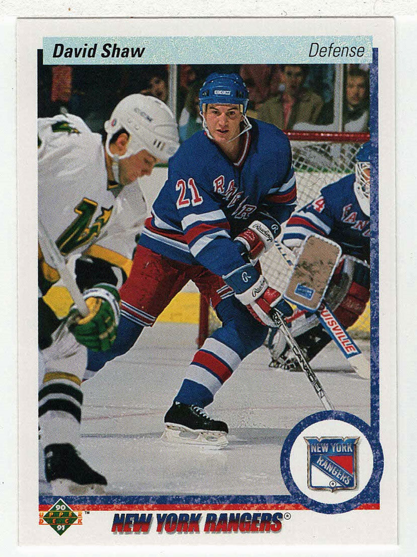 David Shaw - New York Rangers (NHL Hockey Card) 1990-91 Upper Deck # 15 Mint