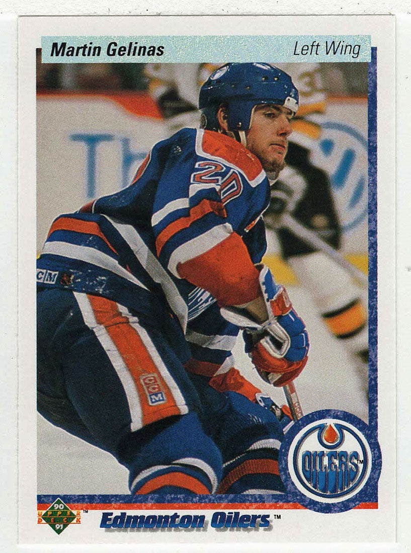 Martin Gelinas RC - Edmonton Oilers (NHL Hockey Card) 1990-91 Upper Deck # 23 Mint