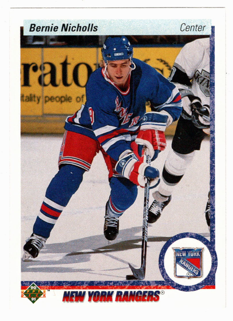 Bernie Nicholls - New York Rangers (NHL Hockey Card) 1990-91 Upper Deck # 34 Mint