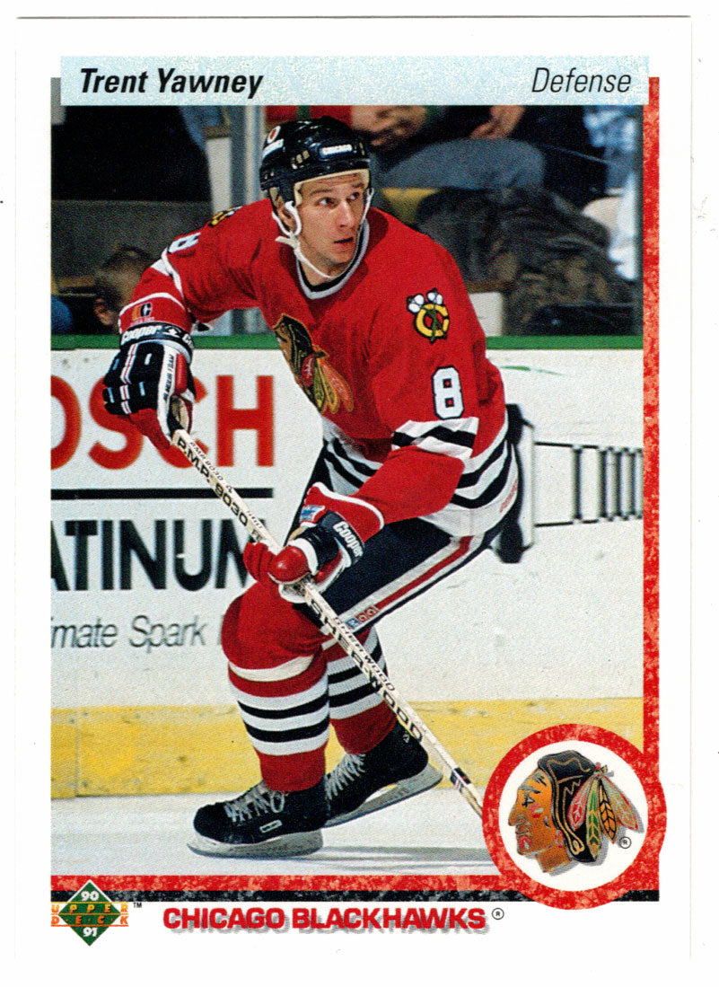 Trent Yawney - Chicago Blackhawks (NHL Hockey Card) 1990-91 Upper Deck # 82 Mint