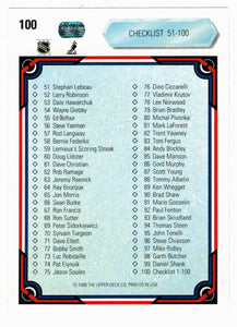 Checklist # 1 - # 1 - # 100 (NHL Hockey Card) 1990-91 Upper Deck # 100 Mint