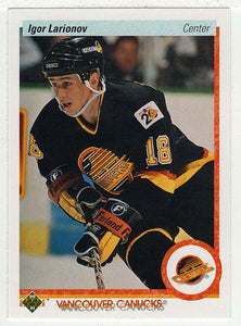 Igor Larionov RC - Vancouver Canucks (NHL Hockey Card) 1990-91 Upper Deck # 128 Mint