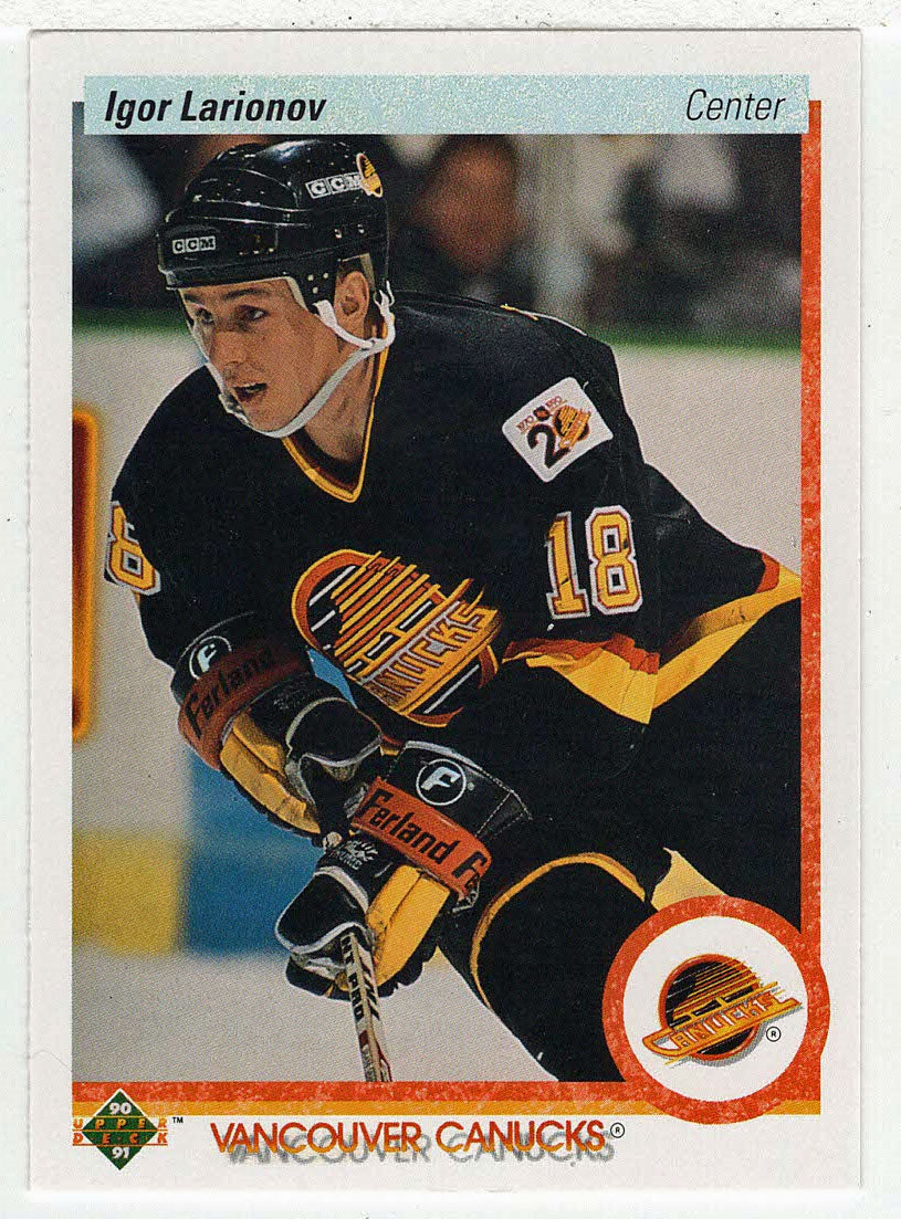 Igor Larionov RC - Vancouver Canucks (NHL Hockey Card) 1990-91 Upper Deck # 128 Mint
