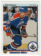 Peter Eriksson RC - Photo Actually Tommy Lehmann - Edmonton Oilers (NHL Hockey Card) 1990-91 Upper Deck # 145 Mint