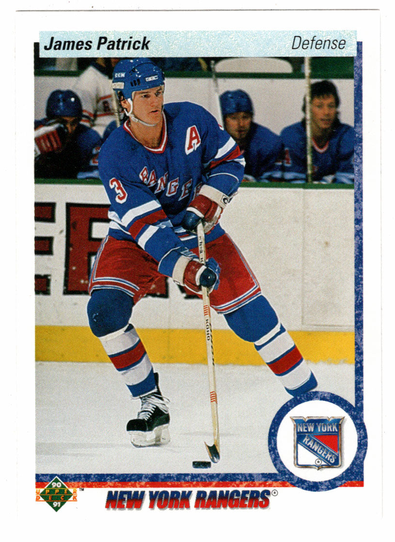 James Patrick - New York Rangers (NHL Hockey Card) 1990-91 Upper Deck # 185 Mint