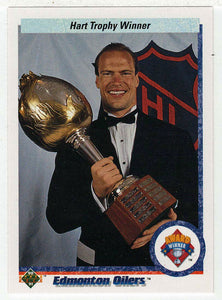 Mark Messier - Edmonton Oilers - Hart Trophy (NHL Hockey Card) 1990-91 Upper Deck # 206 Mint