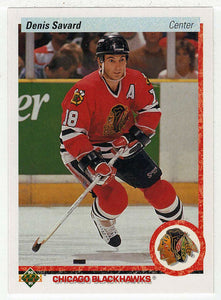 Denis Savard - Chicago Blackhawks (NHL Hockey Card) 1990-91 Upper Deck # 244 Mint