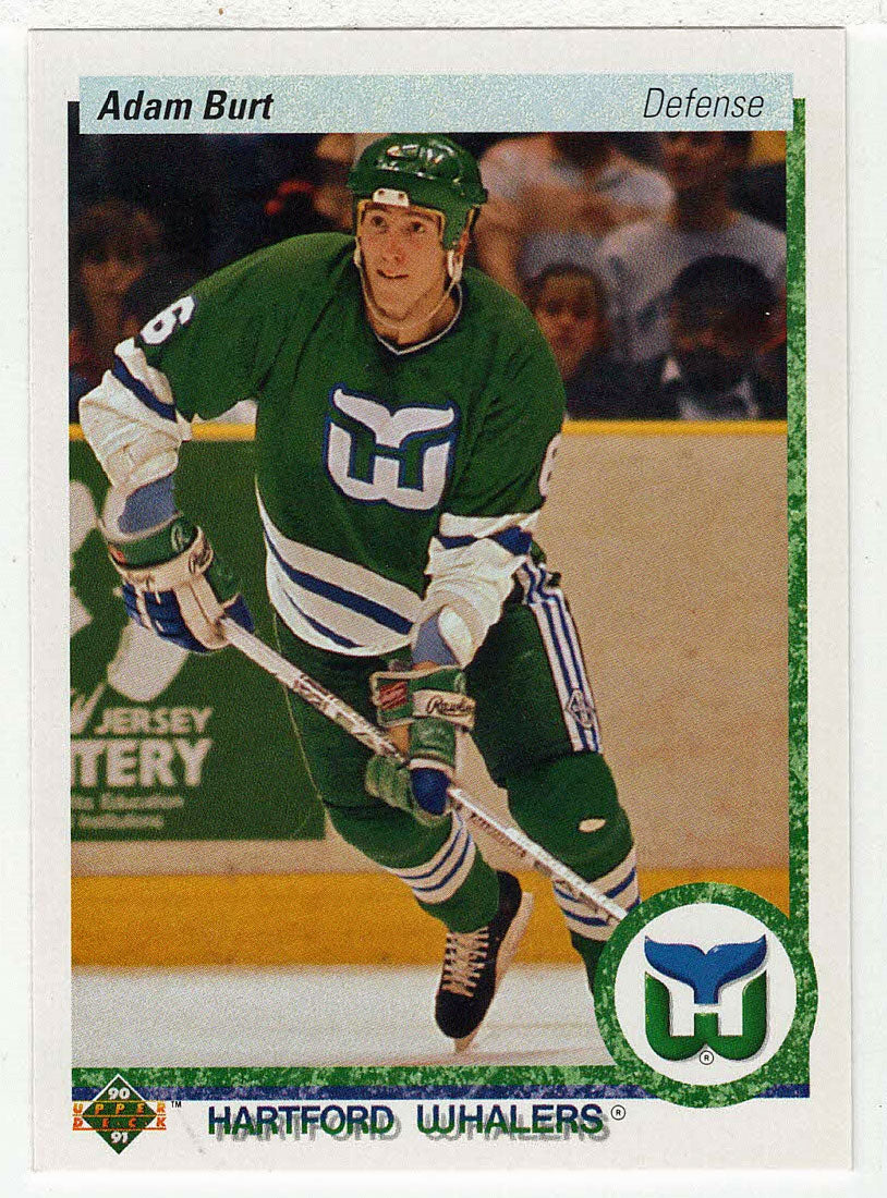 Adam Burt RC - Hartford Whalers (NHL Hockey Card) 1990-91 Upper Deck # 324 Mint