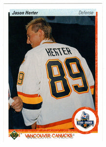 Jason Herter RC - Vancouver Canucks (NHL Hockey Card) 1990-91 Upper Deck # 325 Mint