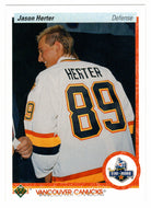 Jason Herter RC - Vancouver Canucks (NHL Hockey Card) 1990-91 Upper Deck # 325 Mint