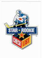 Checklist - Star Rookie (NHL Hockey Card) 1990-91 Upper Deck # 350 Mint