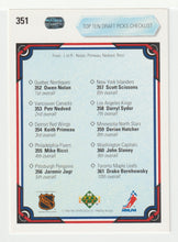 Load image into Gallery viewer, Checklist - Draft Picks - Owen Nolan - Keith Primeau - Petr Nedved - Mike Ricci (NHL Hockey Card) 1990-91 Upper Deck # 351 Mint
