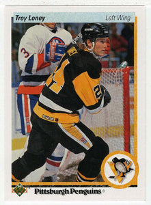 Troy Loney RC - Pittsburgh Penguins (NHL Hockey Card) 1990-91 Upper Deck # 367 Mint
