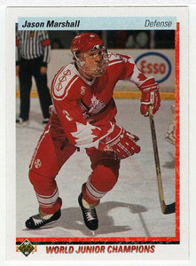 Jason Marshall RC - Team Canada - World Junior Champions (NHL Hockey Card) 1990-91 Upper Deck # 453 Mint