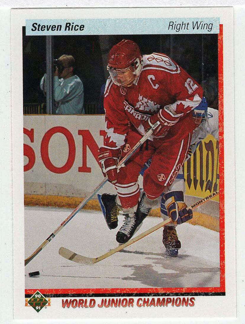 Steven Rice RC - Team Canada - World Junior Champions (NHL Hockey Card) 1990-91 Upper Deck # 462 Mint
