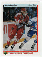 Martin Lapointe RC - Team Canada - World Junior Champions (NHL Hockey Card) 1990-91 Upper Deck # 467 Mint