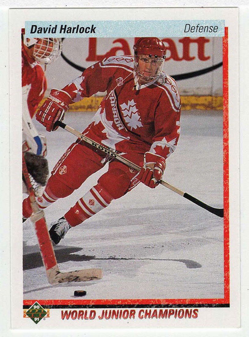 David Harlock RC - Team Canada - World Junior Champions (NHL Hockey Card) 1990-91 Upper Deck # 470 Mint
