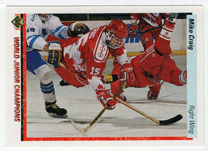 Mike Craig RC - Team Canada - World Junior Champions (NHL Hockey Card) 1990-91 Upper Deck # 472 Mint