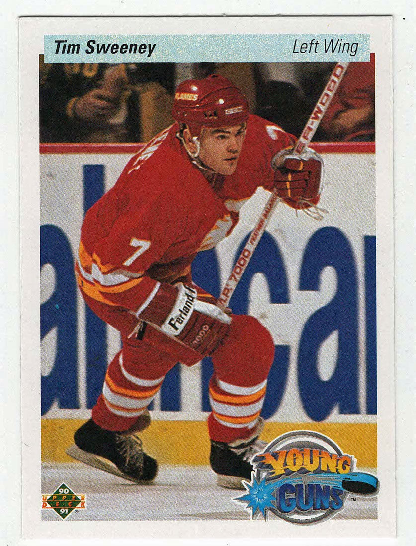 Tim Sweeney RC - Calgary Flames - Young Guns (NHL Hockey Card) 1990-91 Upper Deck # 531 Mint
