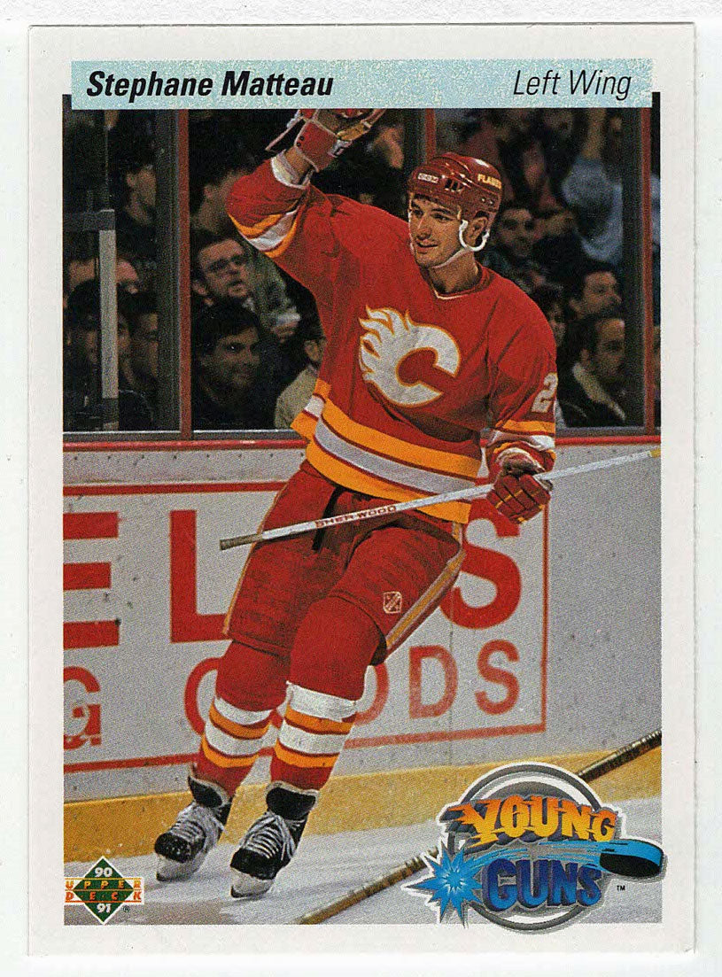 Stephane Matteau RC - Calgary Flames - Young Guns (NHL Hockey Card) 1990-91 Upper Deck # 535 Mint