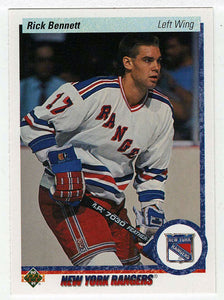 Rick Bennett RC - New York Rangers (NHL Hockey Card) 1990-91 Upper Deck # 539 Mint