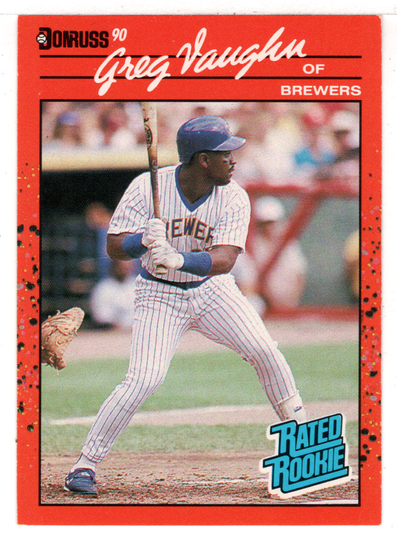 Greg Vaughn - Milwaukee Brewers - Rated Rookie (MLB Baseball Card) 1990 Donruss # 37 Mint