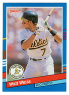 Walt Weiss - Oakland Athletics (MLB Baseball Card) 1991 Donruss # 214 Mint