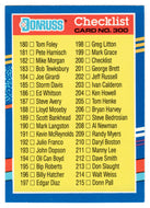Checklist # 4 (# 180 - # 255) (MLB Baseball Card) 1991 Donruss # 300 Mint
