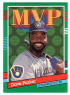 Dave Parker - Milwaukee Brewers - MVP (MLB Baseball Card) 1991 Donruss # 390 Mint
