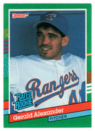 Gerald Alexander RC - Texas Rangers - Rated Rookie (MLB Baseball Card) 1991 Donruss # 419 Mint