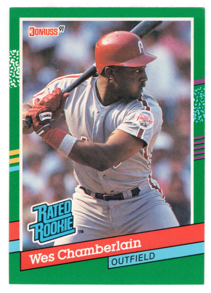 Wes Chamberlain RC - Philadelphia Phillies - Rated Rookie (MLB Baseball Card) 1991 Donruss # 423 Mint